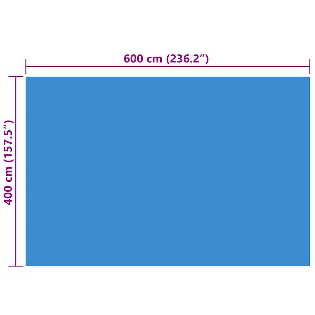vidaXL Rectangular Pool Cover 600x400 cm PE Blue