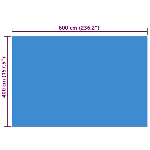 vidaXL Rectangular Pool Cover 600x400 cm PE Blue
