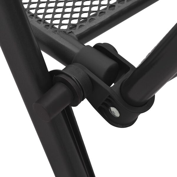 vidaXL Folding Mesh Chairs 4 pcs Steel Anthracite