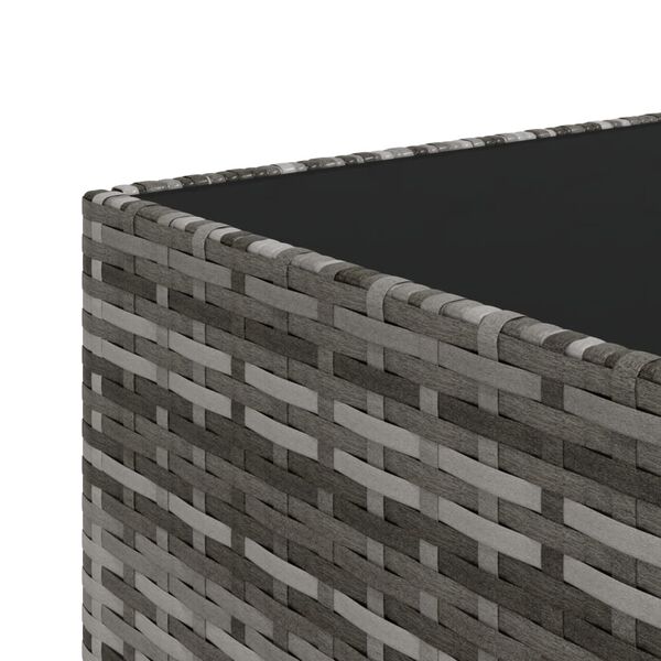 vidaXL Square Garden Coffee Table Grey 50x50x30 cm Poly Rattan