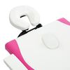 vidaXL Foldable Massage Table 4 Zones Wood White and Pink