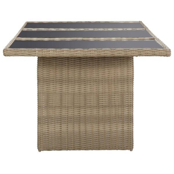 vidaXL 7 Piece Garden Dining Set Poly Rattan Black
