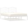 vidaXL Metal Bed Frame without Mattress with Headboard White 150x200cm
