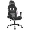 vidaXL Gaming Chair with Footrest Black and Light Grey Fabric