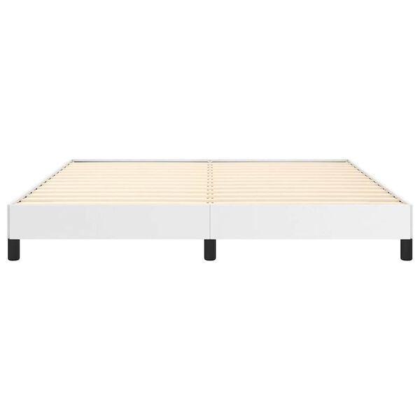 vidaXL Bed Frame without Mattress White 152x203 cm Queen Faux Leather