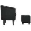 vidaXL Tub Chair with Footstool Black Faux Leather