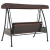vidaXL Garden Swing Bench with Adjustable Canopy Coffee Brown Steel