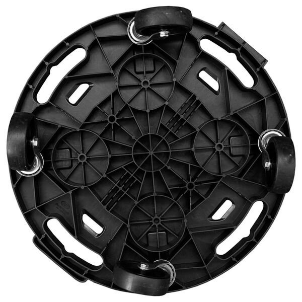 vidaXL Plant Trolley with Wheels Diameter 40 cm Black 275 kg