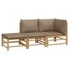 vidaXL 3 Piece Garden Lounge Set with Taupe Cushions Bamboo