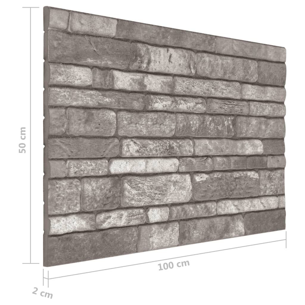 vidaXL 3D Wall Panels with Dark Grey Brick Design 10 pcs EPS