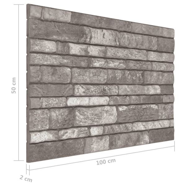 vidaXL 3D Wall Panels with Dark Grey Brick Design 10 pcs EPS
