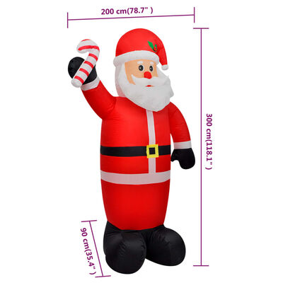 vidaXL Christmas Inflatable Santa Claus with LEDs 300 cm