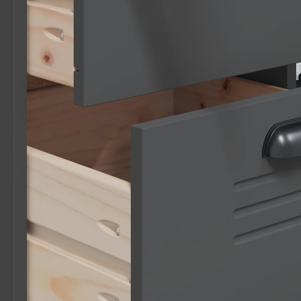 vidaXL Highboard VIKEN Anthracite Grey 80x40x190 cm Solid Wood Pine