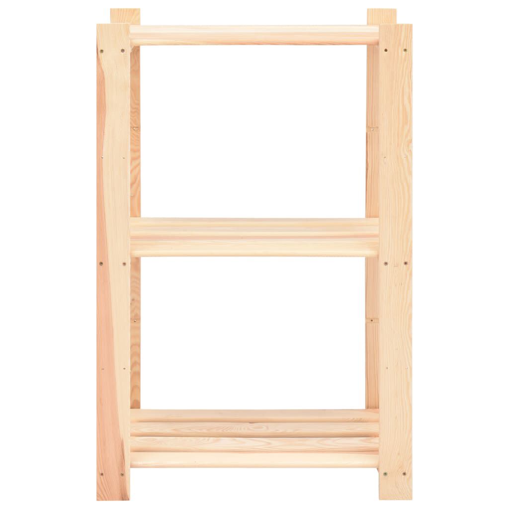 vidaXL 3-Tier Storage Rack 60x38x90 cm Solid Pinewood 150 kg