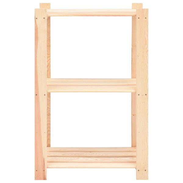 vidaXL 3-Tier Storage Rack 60x38x90 cm Solid Pinewood 150 kg