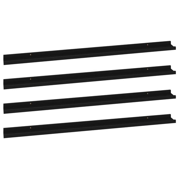 vidaXL Wall Shelves 4 pcs Black 115x9x3 cm