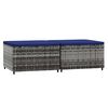 vidaXL Garden Footrests with Cushions 2 pcs Grey Poly Rattan