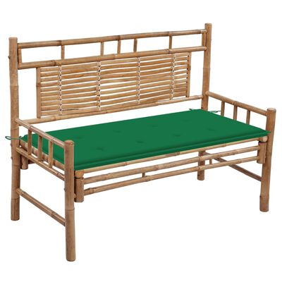 vidaXL Garden Bench with Cushion 120 cm Bamboo