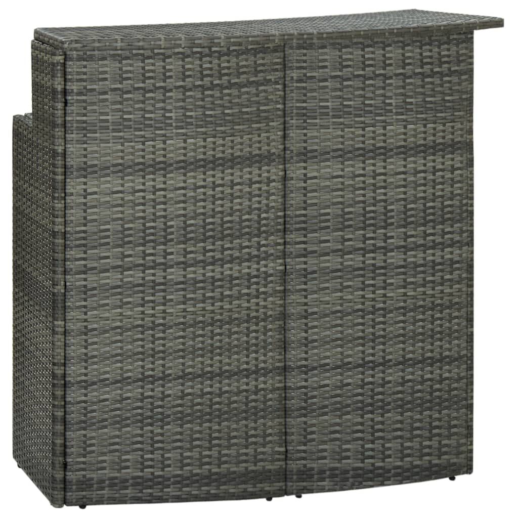 vidaXL 3 Piece Garden Bar Set with Cushions Grey