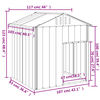 vidaXL Dog House with Roof Anthracite 117x103x123 cm Galvanised Steel