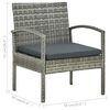 vidaXL 3 Piece Bistro Set with Cushions Poly Rattan Grey