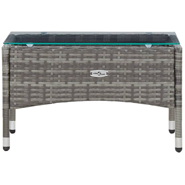 vidaXL 5 Piece Garden Lounge Set With Cushions Poly Rattan Grey