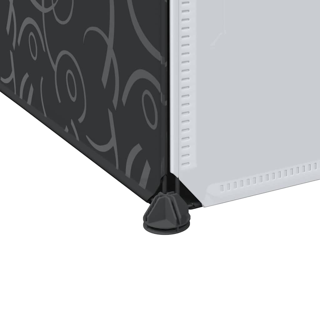 vidaXL Modular Cabinet 9 Compartments 109x36.5x143 cm Black and White