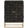 vidaXL Sideboard Black 55x34x75 cm Solid Wood Mango and Iron