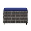vidaXL Garden Footrests with Cushions 2 pcs Grey Poly Rattan