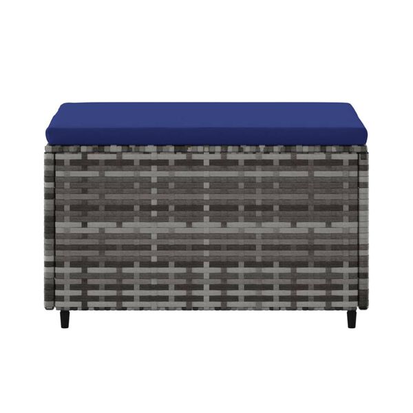 vidaXL Garden Footrests with Cushions 2 pcs Grey Poly Rattan