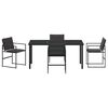 vidaXL Garden Dining Set 5 pcs Black Powder-Coated Steel