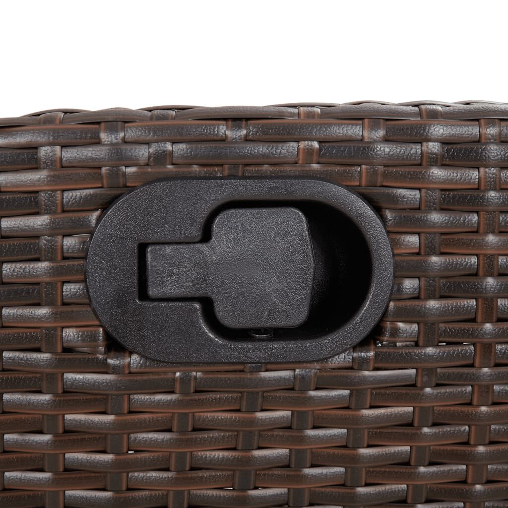 vidaXL 3 Piece Bistro Set with Cushions Brown Poly Rattan