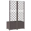 vidaXL Garden Planter with Trellis Brown 80x40x136 cm PP
