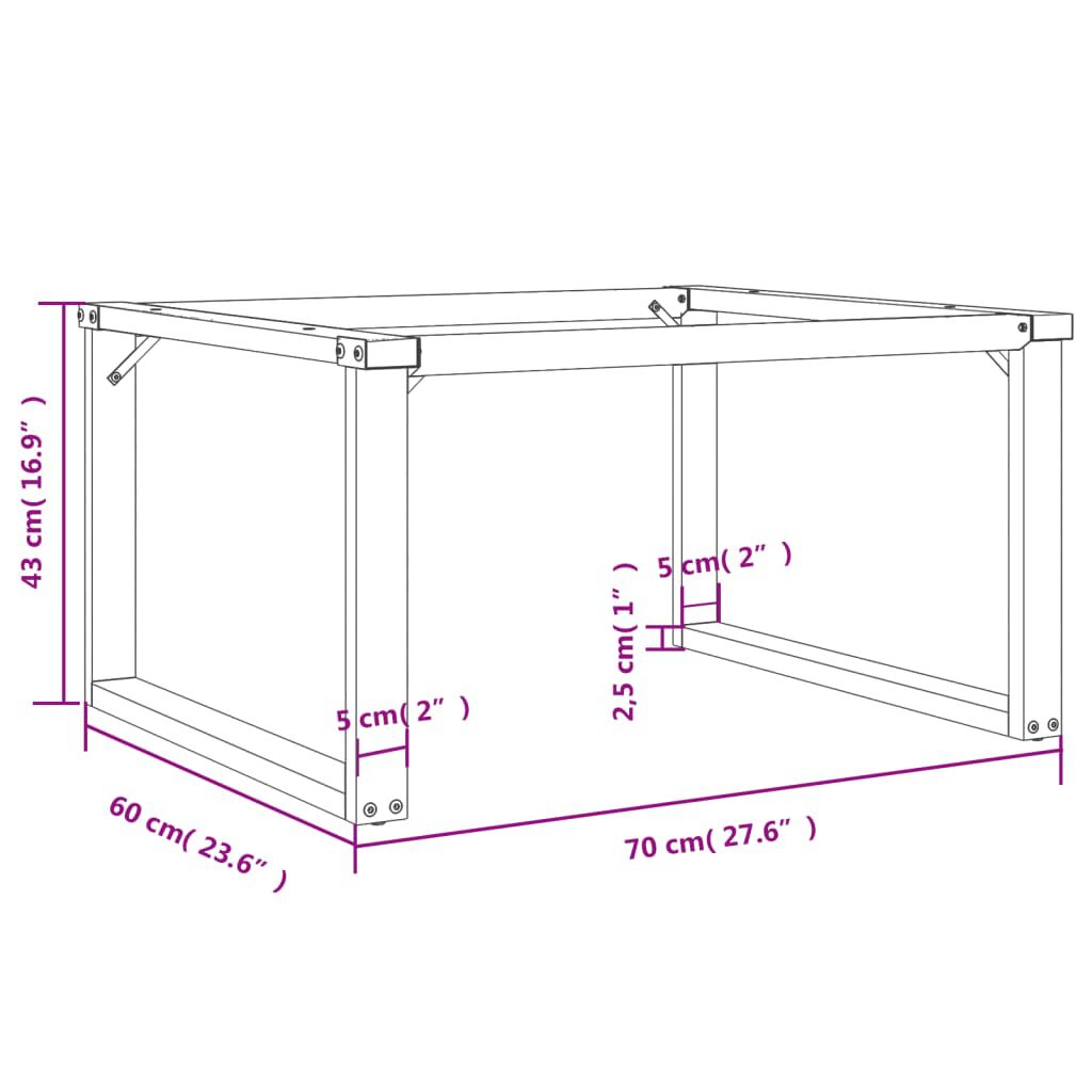 vidaXL Coffee Table Legs O-Frame 70x60x43 cm Steel