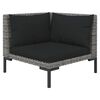 vidaXL 7 Piece Garden Lounge Set with Cushions Poly Rattan Dark Grey