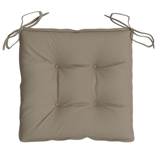 vidaXL Chair Cushions 2 pcs Taupe 40x40x7 cm Oxford Fabric