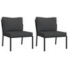vidaXL 11 Piece Garden Lounge Set with Grey Cushions Steel