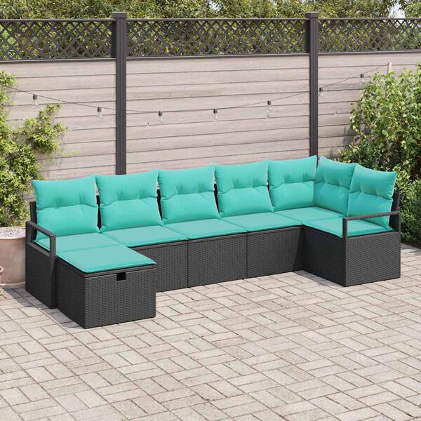 vidaXL Sofa Set with Cushion 5 pcs Poly Rattan
