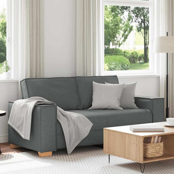 vidaXL 2-Seater Sofa Dark Grey 180x78x84 cm Fabric