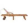 vidaXL Sun Lounger with Royal Blue Cushion Solid Teak Wood