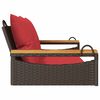 vidaXL Swing Bench with Cushions Brown 109x62x40 cm Poly Rattan