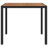 vidaXL Garden Dining Table Black 90 x 90 x 75 cm Poly rattan