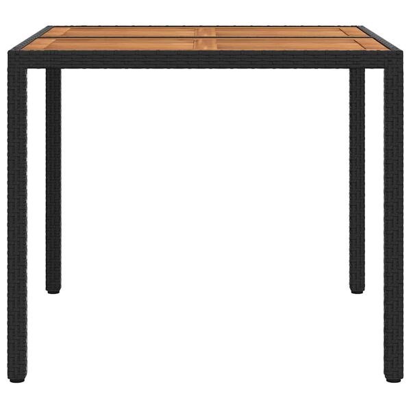vidaXL Garden Dining Table Black 90 x 90 x 75 cm Poly rattan