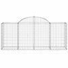 vidaXL Arched Gabion Baskets 4 pcs 200x50x80/100 cm Galvanised Iron