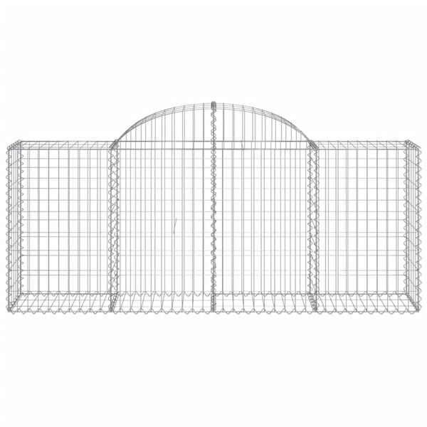 vidaXL Arched Gabion Baskets 4 pcs 200x50x80/100 cm Galvanised Iron