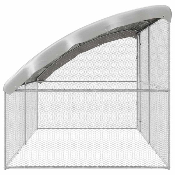 vidaXL Chicken Cage Silver 400 x 200 x 198.5 cm Galvanised Steel