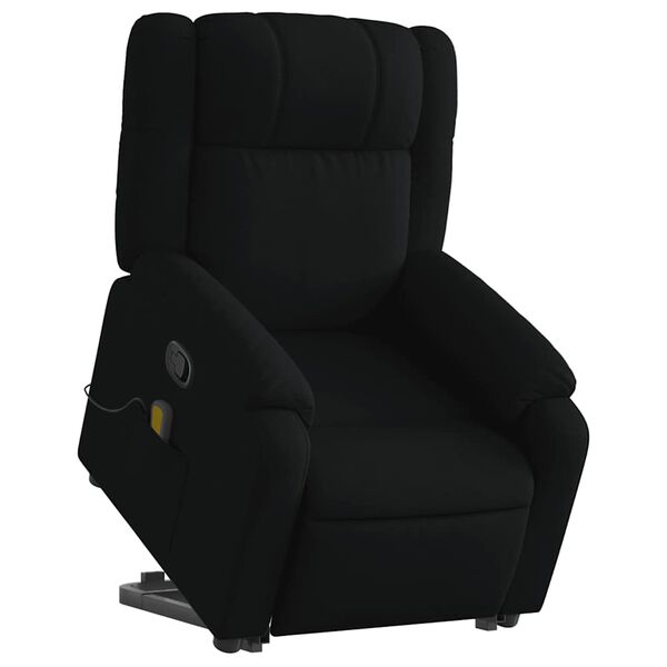 vidaXL Stand up Massage Recliner Chair Black Fabric