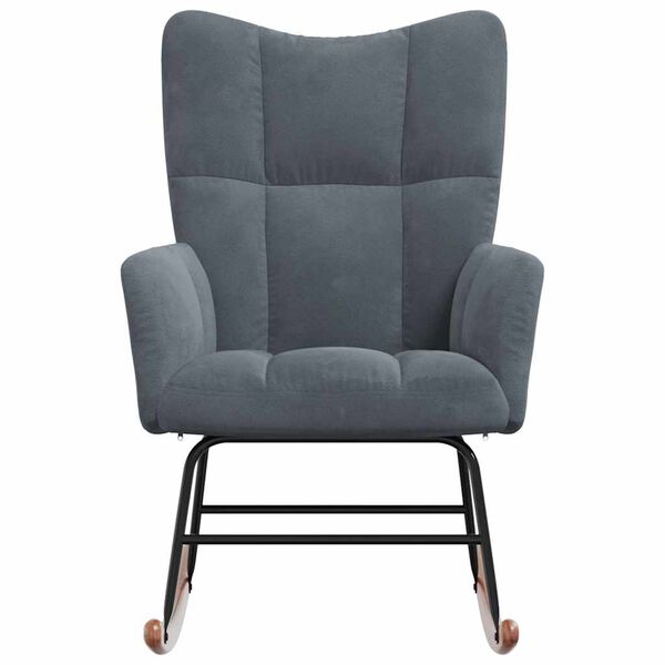 vidaXL Rocking Chair Dark Grey Velvet