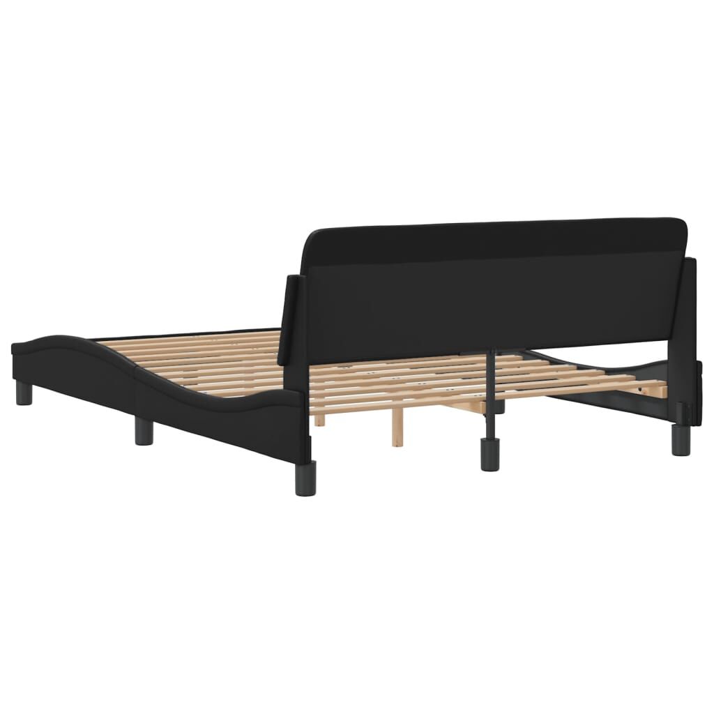 vidaXL Bed Frame without Mattress Black 137x187 cm Double Faux Leather