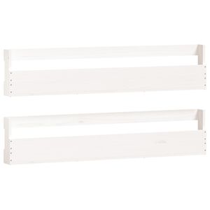 vidaXL Wall-mounted Shoe Racks 2 pcs White 110x9x23 cm Solid Wood Pine